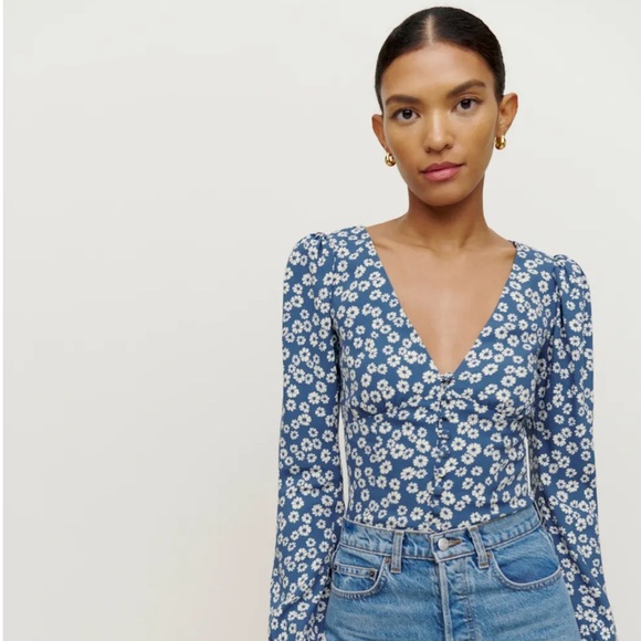 Reformation Blue Floral Blouse - Picture 2 of 6